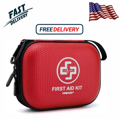 Mini First Aid Kit - 150 Piece Small Waterproof Hard Shell Medical Kit for Home, - Image 1 of 4
