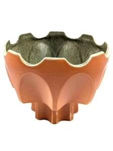 Belle Kogan 788 PRISMATIQUE Cuenco Ala Roja Cerámica Mandarina Naranja/Celadón c.1962 - Imagen 1 de 10