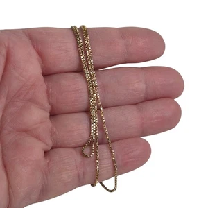 Collar de eslabones de cadena de caja de oro amarillo italiano de 21" 14K 3,18 gramos - Imagen 1 de 10