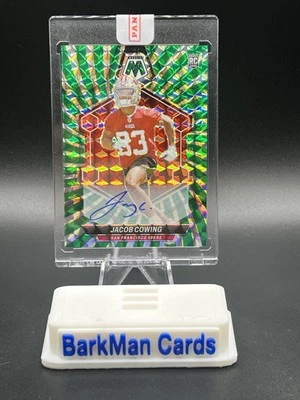 2024 Panini Mosaic - Rookie Autographs Jacob Cowing #390 Green Swirl /15 Encased - Image 1 of 2