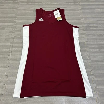 Adidas Next Prime Tank Top Basketball Jersey Womens M Training Maroon White $35 - Image 1 of 4