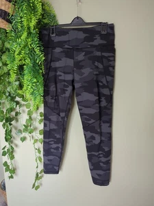 Leggings Power Sweaty Betty Nero Grigio Mimetico Taglia M Lunghezza 12 Palestra Corsa Tasca - Foto 1 di 9