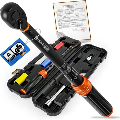 Chiave dinamometrica 1/2" 3/8" 1/4" 1-360Nm chiave a bussola selezione set bit ±3% - Immagine 1 di 4