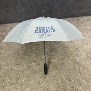 Mens Umbrella Todd’s Garage Auto Open Grey - Picture 1 of 7