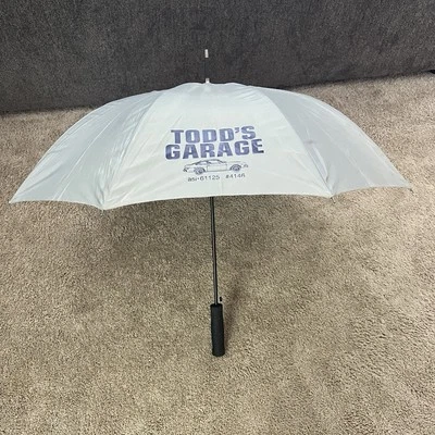 Mens Umbrella Todd’s Garage Auto Open Grey - Image 1 of 4