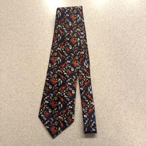 Corbata para Hombre Azul Langosta Cangrejo Mariscos Seda Preppy Novedad ARTEFACTOS DE MUSEO - Imagen 1 de 5