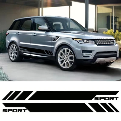 2X Black Side Skirt  Stripe Decal Sticker For Land Rover Range Rover Sport Foto 1 de 4