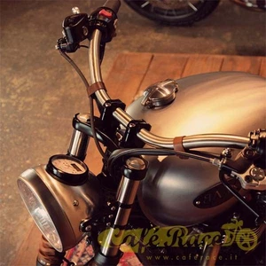 Band Fahren Kabel IN Braunem Leder Ø12-31mm X 85mm für Cafè racer Custom Bike - Bild 1 von 4