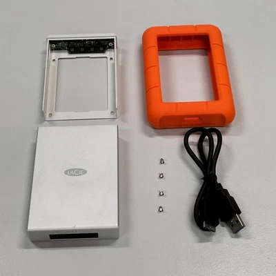 LaCie Rugged Portable Drive 2.5" 15mm SATA USB3.0 Caddy Enclosure NO HDD LRD0TU5 - Image 1 of 4
