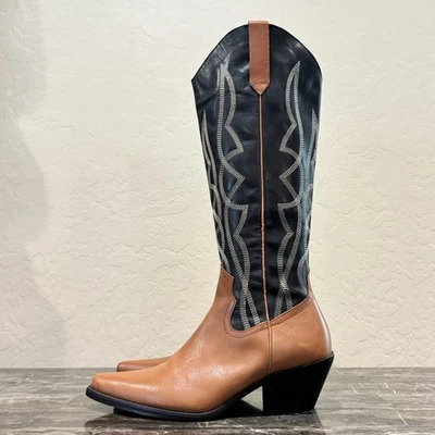 Botas de vaquero hasta la rodilla de cuero bicolor Matisse Foto 1 de 4