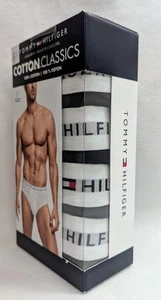 Tommy Hilfiger Cotton Hip Briefs 4 Pack BLACK Men's Underwear Classic M Medium - Picture 1 of 11