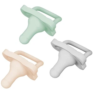 Paquete de 3 chupetes de silicona para bebé Dr Brown's HappyPaci gris verde crudo 0-6 meses - Imagen 1 de 7