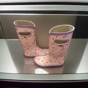 Girls NWB Bogs Rain Boots Unicorns Purple & Pink Padded Little Kids 2 M EUR 33 - Picture 1 of 11