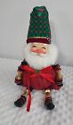 Button Baby Santa Claus Doll Handmade w/Help from Disabled USA 1993 Vintage Doll