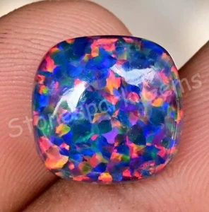 Untreated Natural Ethiopian Black Fire Opal 8.75 Ct Certified Precious Gemstone - Picture 1 of 8