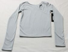 Five The Label Women's Cutout Fly Long Sleeve Tee CG2 Silver Gray Small NWT