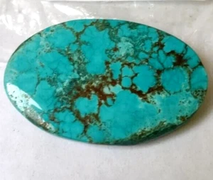 Natural Oval Cabochon Blue Turquoise 48.10 Cts Loose Gemstone Gift for Birthday - Picture 1 of 6