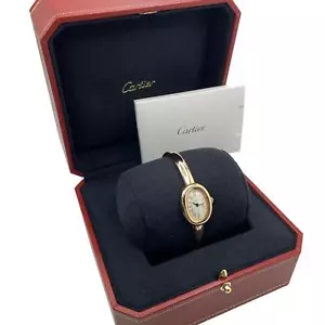 Montre à quartz pour femme Cartier Baignoire Mini or rose 18 carats cadran argent WGBA0036 - Photo 1 sur 10
