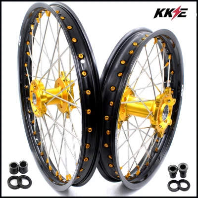 KKE 21/18'' Wheels Rim Fit SUZUKI DRZ400SM 2005-2025 DRZ400 DRZ400E DRZ400S Gold - Image 1 of 4