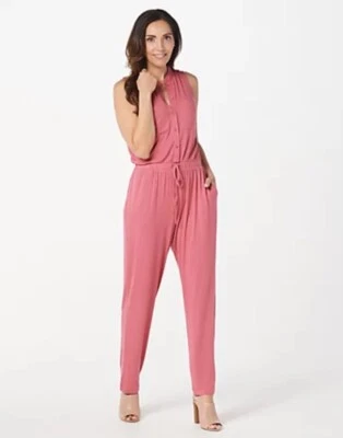 Lisa Rinna Collection Regular Ankle-Length Jumpsuit Slate Rose Large A354090 - Image 1 of 3