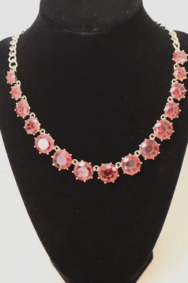 Banana Republic шикарный Nacklece Lucite гранат цвет камня золотой тон, - Изображение 1 из 4