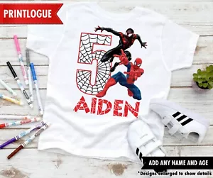Camicia compleanno Miles Morales Spiderman, camicia compleanno Miles Morales, supereroe - Foto 1 di 3