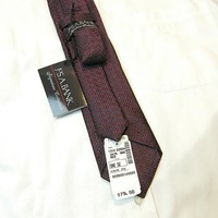 New Old Stock Jos A Bank Silk Tie Red/Maroon W/ Black Blue Geometric NWT Vintage