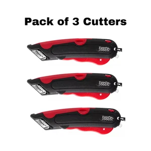 Easy Cut 2000N RED Safety Box Cutter Knife with Holster (Pack of 3 Cutters) - Picture 1 of 14