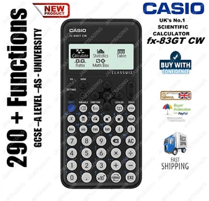 Calculadora científica CASIO FX-83GT CW 290+ funciones - NEGRA - Imagen 1 de 9