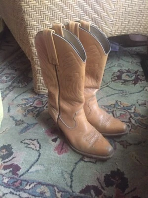 Botas de Vaquero Frye Vintage Para Mujer Marrón Carmelo Madera Tacones 6.5 B Foto 1 de 4