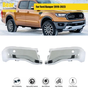 New For Ford Ranger 2019-2023 LH+RH Rear Bumper End Set W/ Sensor Holes Chrome - Picture 1 of 11