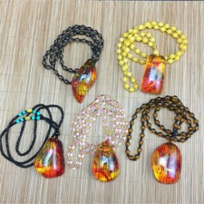 Natural Amber Contain Insect Scorpion Beetle Spider Pendant Necklace Gift Random