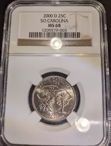 2000-d NGC MS-68 MS68 South Carolina SC State Quarter Nice coin pcgs quality - Picture 1 of 2