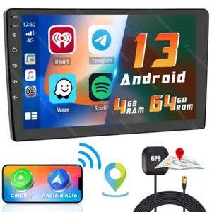 Double 2Din 9'' Android 13 Apple CarPlay Car Stereo Radio GPS WiFi FM MP5 Player - Picture 1 of 10