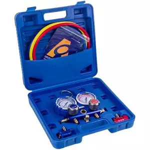 Manometric manifold 2-valves VALUE VMG-2 R134В + hoses (3pcs) + auto couplings - Picture 1 of 7