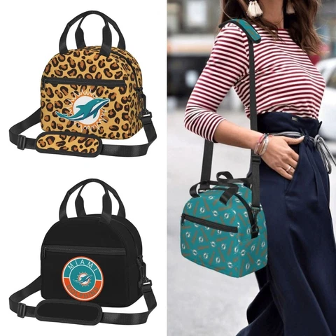 Miami Dolphins Insulated Lunch Bag Hot Cold Bag Outdoor Picnics Bags Cover