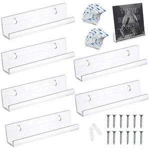 Acrylic Record Shelf Vinyl Record Album Wall Mount Display Shelf 6PCS - Picture 1 of 12