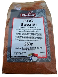 250g BBQ Spezial Kirchner Gewürzmischung Grillgewürz Barbecue  Gewürzsalz - Bild 1 von 2