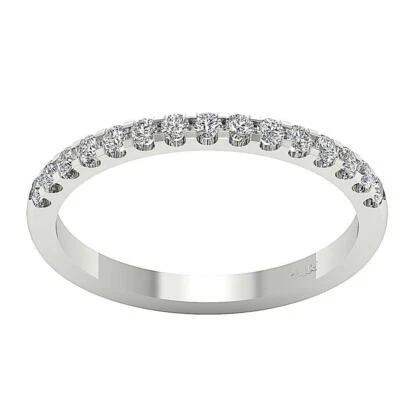 Half Eternity Engagement Stackable Ring SI1 G 0.35 Ct Natural Diamond 14K Gold - Image 1 of 4