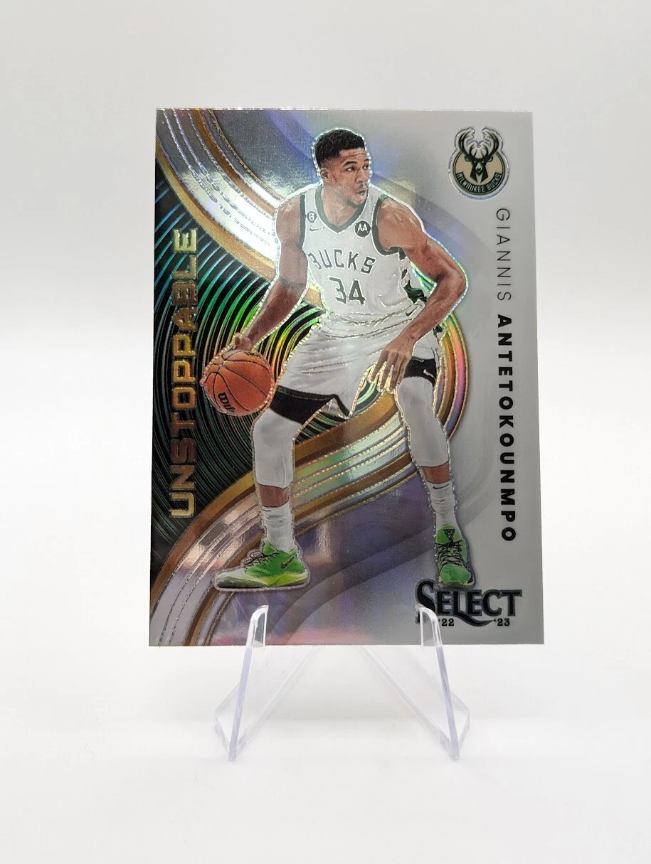 Giannis Antetokounmpo 2022-23 Panini Select Unstoppable Silver Prizm #6 Bucks