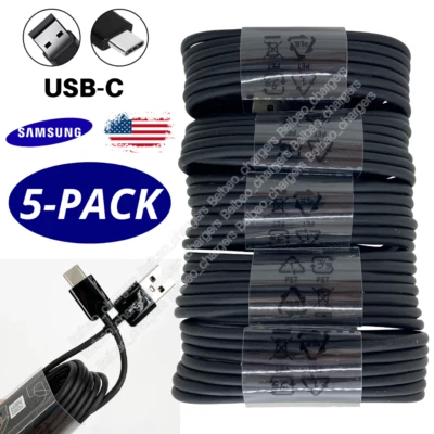 PAQUETE DE 5 cables de carga rápida USB tipo C de 4 pies para Samsung S9 S10 S20 iPhone 15 16 LOTE Foto 1 de 4