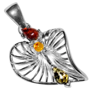 3,79 g echter baltischer Bernstein 925 Sterling Silber Anhänger Schmuck N-A478 - Bild 1 von 1