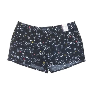 NWT JOYSPUN Black w/ Star Print Sleep Pajama Lounge Short Sz 2X 18/20 - Picture 1 of 2