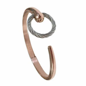 Charriol Infinity Zen Steel C-Logo Bangle 04-102-1232-0CM ~ Rose Gold ~ Size M - Picture 1 of 7