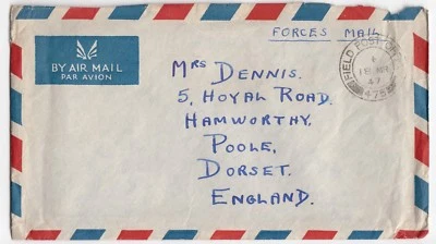 GB 1947 Forces FPO 475 CDS On Air Mail Cover FDC From 2248235 Dennis R To Poole - Image 1 of 2