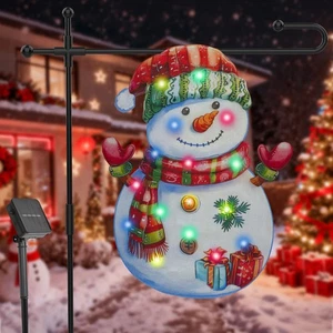 Bandera Jardín Navidad Solar,8 Modos Doble Cara Exterior Decoración Navidad... - Imagen 1 de 8
