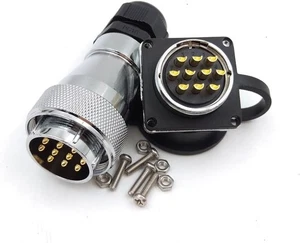 WF28mm 10Pin Waterproof Connector,IP67 Aviation Bulkhead Power Cable Connectors - Picture 1 of 8