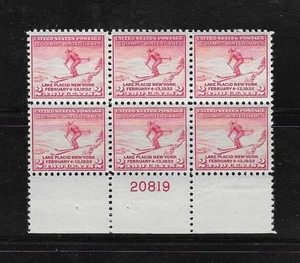U.S. MNH 1932 TWO CENT LAKE PLACID WINTER OLYMPICS PLATE BLOCK SCOTT 716 - Picture 1 of 1