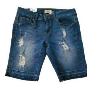 SO Distressed Frayed Jean Shorts Girls Size 7 Blue NWT - Picture 1 of 7