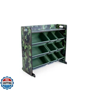 Humble Crew Spielzeug Aufbewahrung Organizer mit oberem Regal und 9 abnehmbaren Behältern, Camouflage/A - Bild 1 von 5